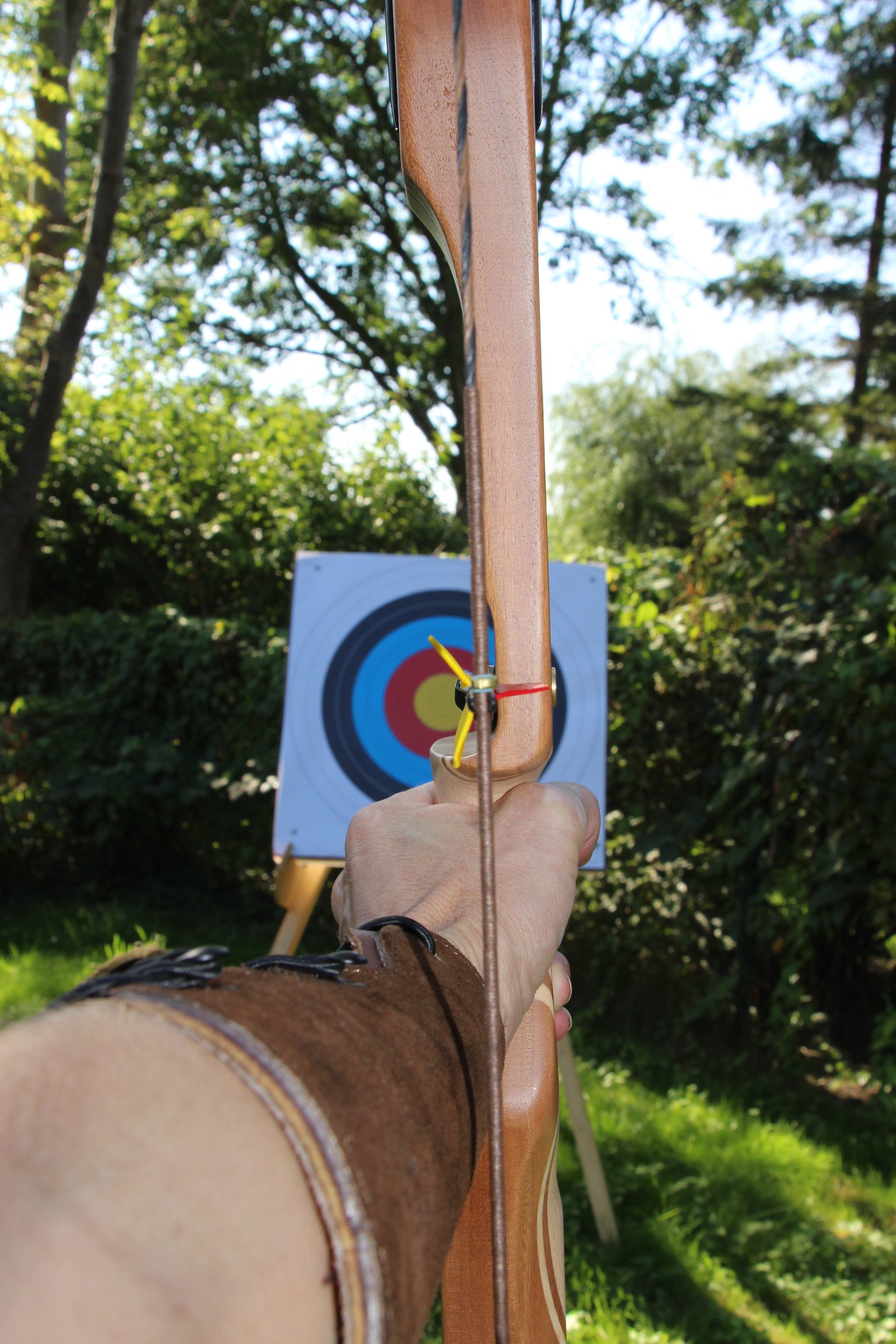 Zielscheibe aus Schützenperspektive im Bogensport